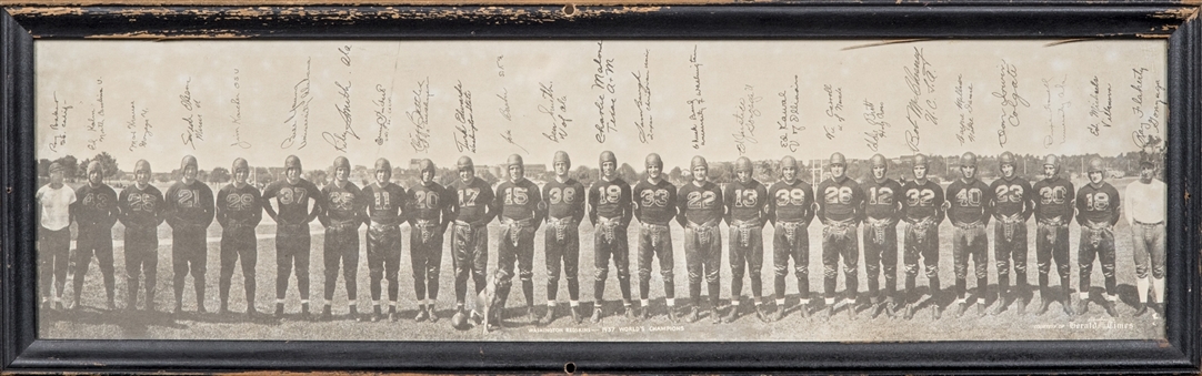 1937 Washington Redskins World Champions 7 x 23 Inch Framed Panoramic Photograph